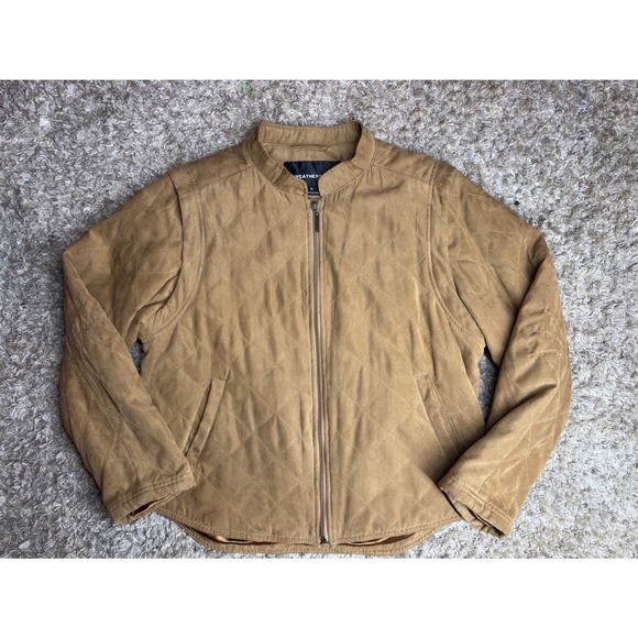 Weatherproof Garment Company Jackets & Blazers - Weatherproof Tan Quilted Convertible Jacket Vest Faux Suede XL